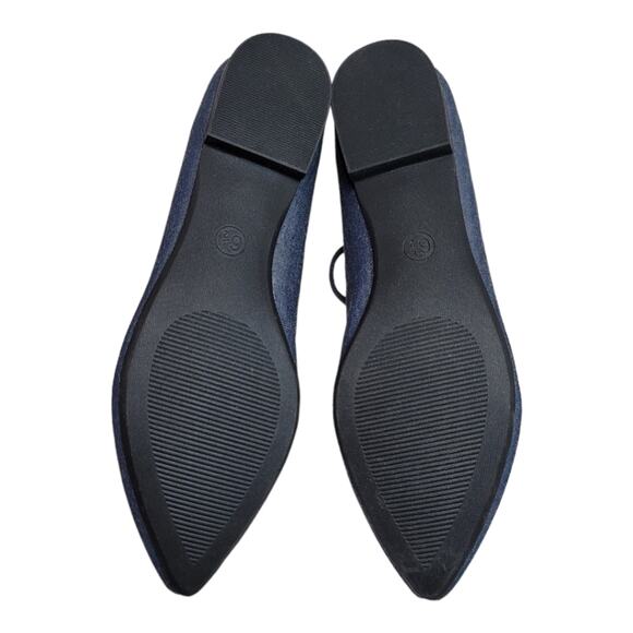 Mossimo Pointed Lace-Up Denim Blue Ballet Flats Size 6.5 - Picture 3 of 7